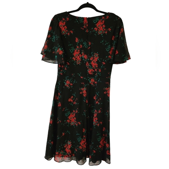Nwt Lauren Ralph Lauren Floral Flutter-Sleeves Dress Size 2 - Picture 15 of 16